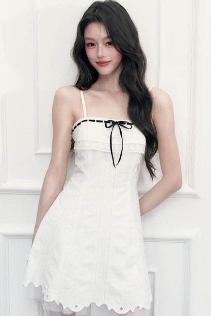 Ensemble robe trapèze en dentelle et cardigan