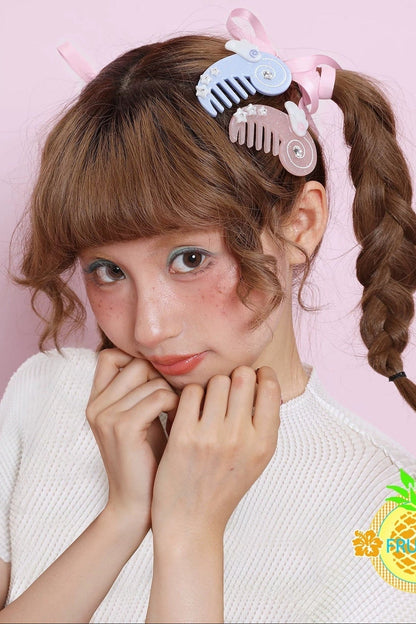 Pink Blue Comb Hair Clip