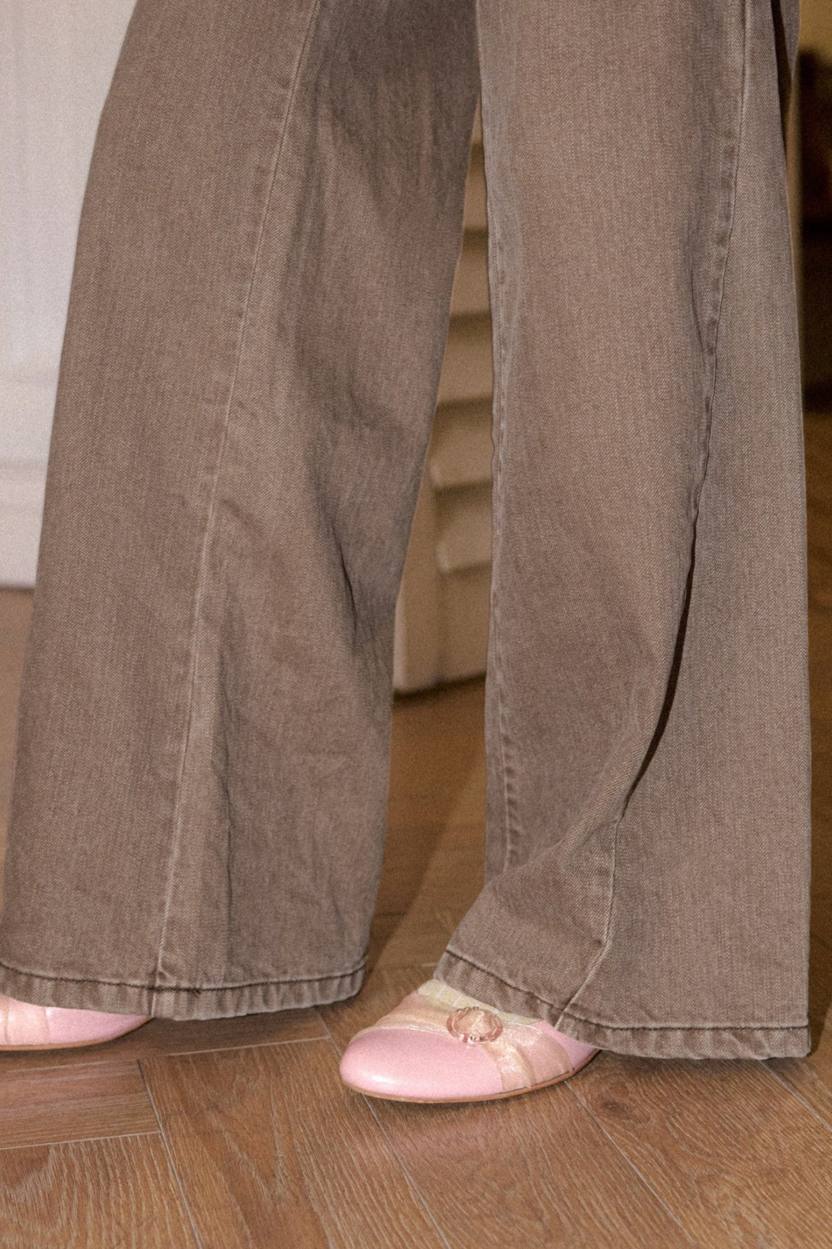 Bamboo Cotton Flared Workwear Pants