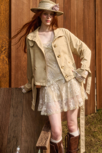 3D Vine Relief Cotton Lace Dress