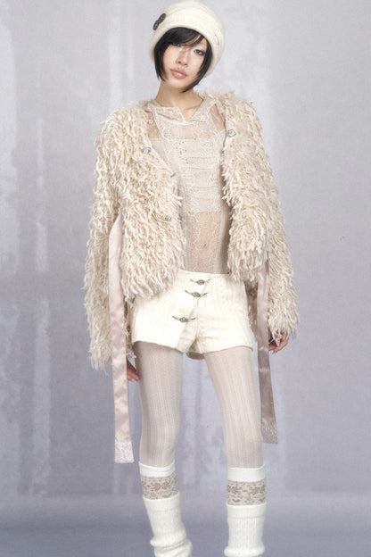 Hooded Lace Knit Patchwork Bodysuit