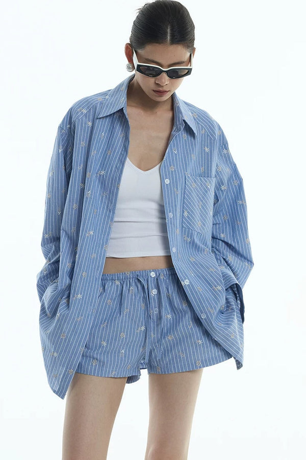 Starburst Cotton-Linen Two-Piece Set-Up
