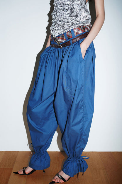Retro Solid Color Balloon Pants