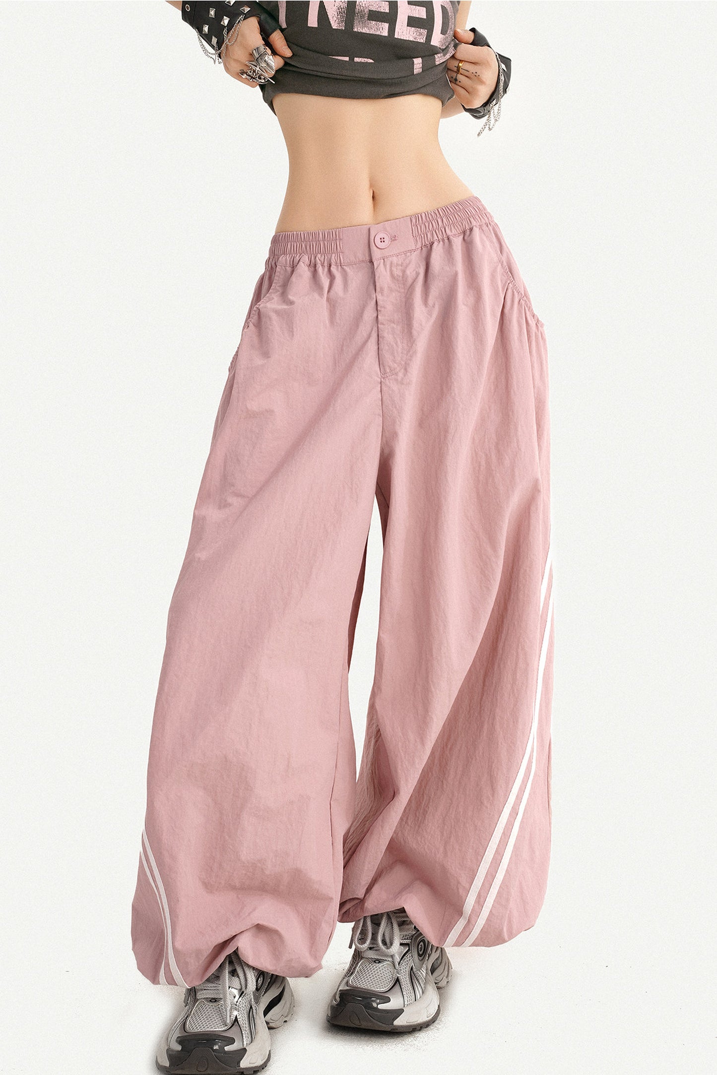 Navy Blue Wide-Leg Pants