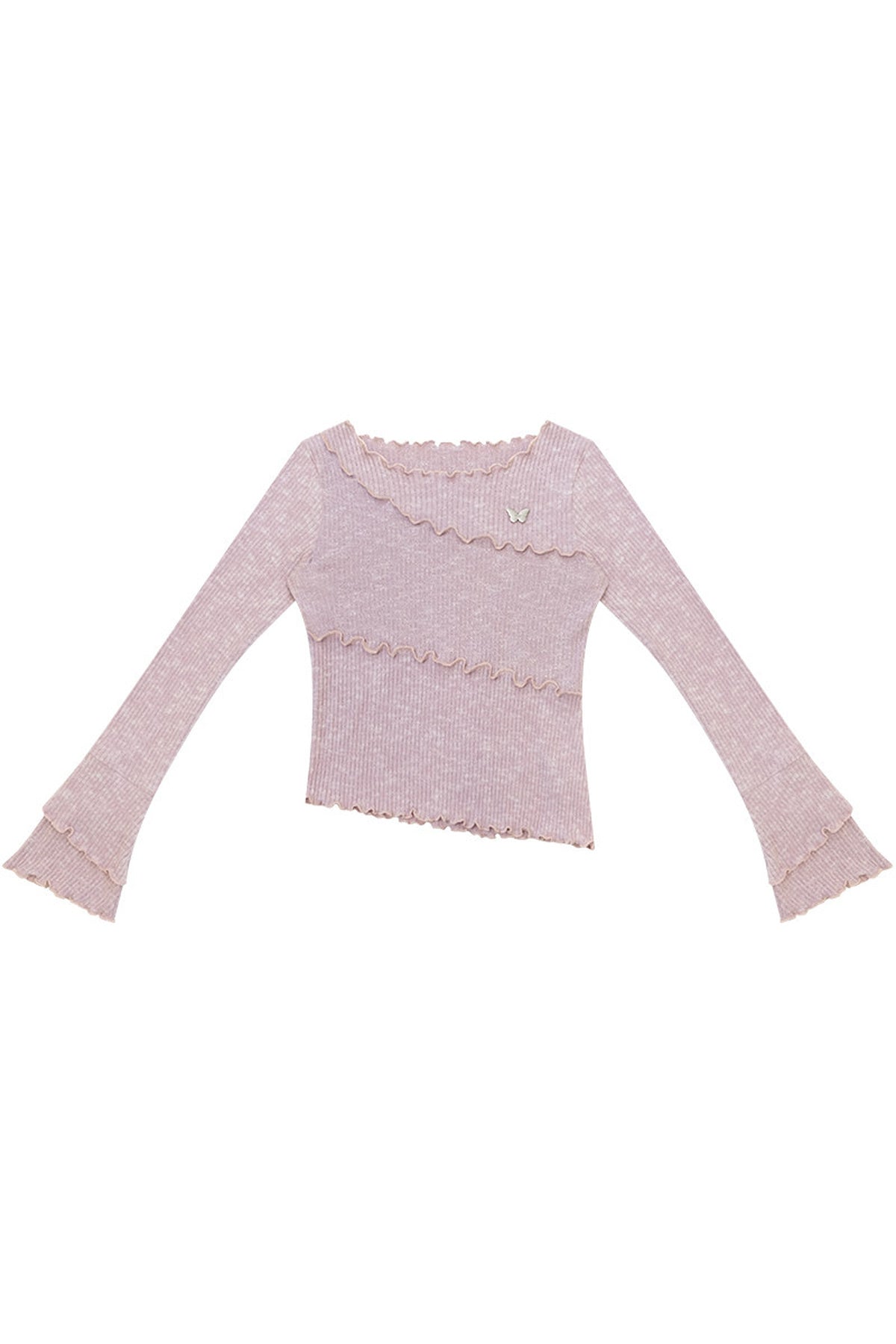 Pink Bell Sleeve Knit Top