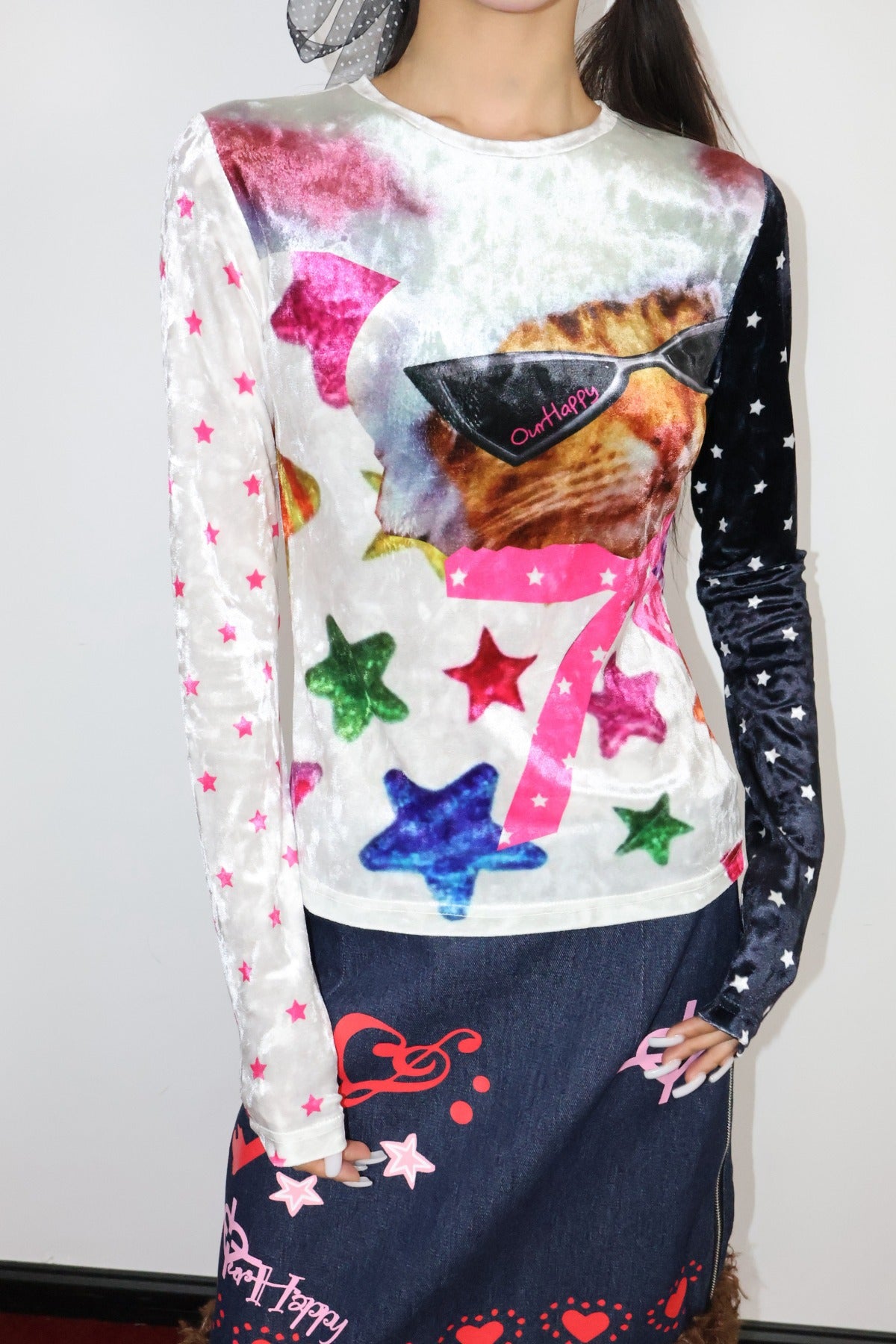 Cat Candy Paper Long Sleeve T-Shirt