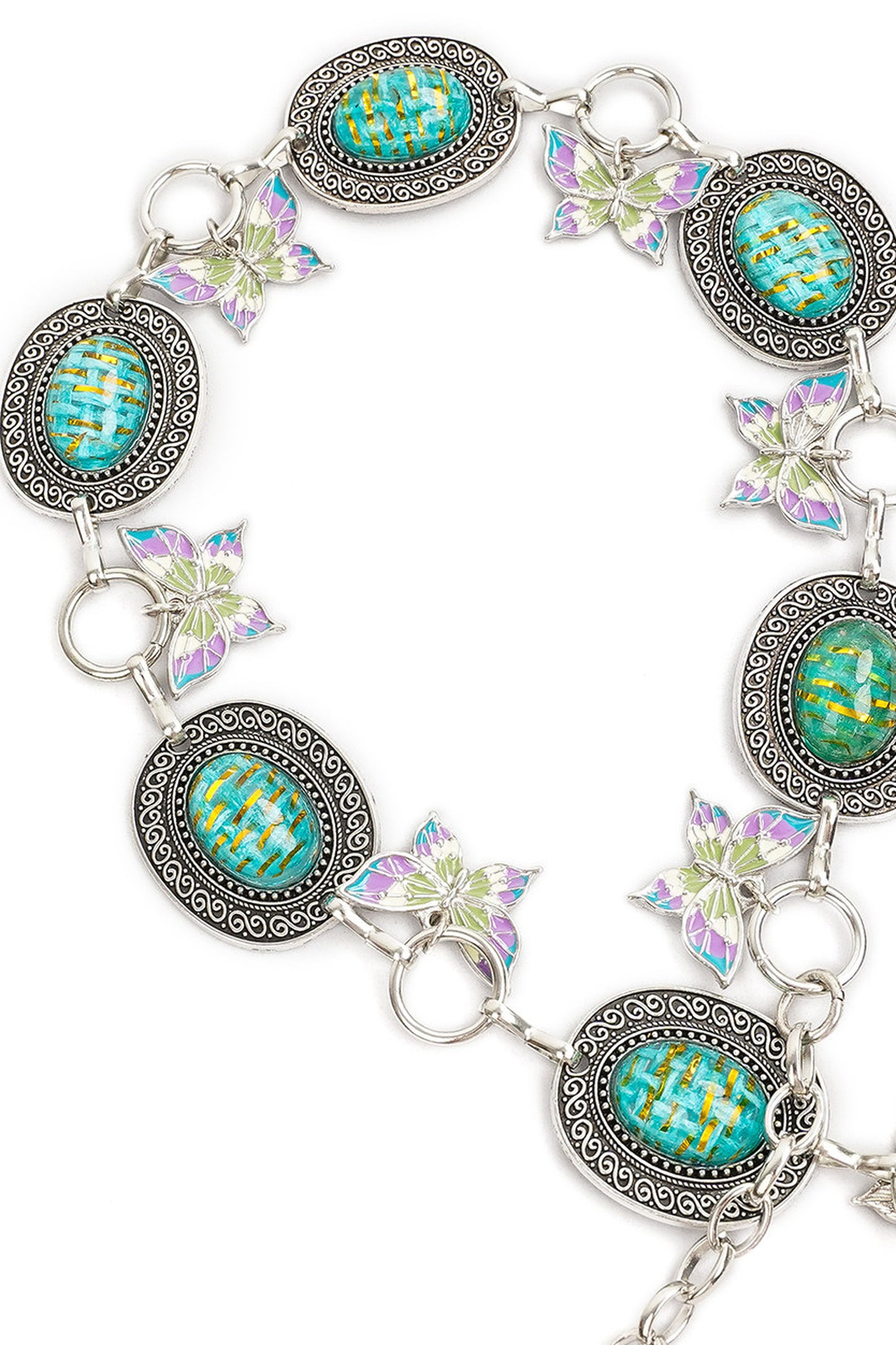 Turquoise Metal Waist Chain