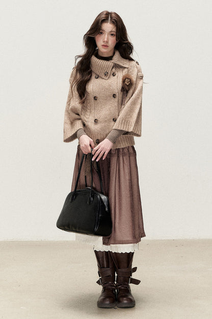 Ballet Brown Gauze Long Skirt