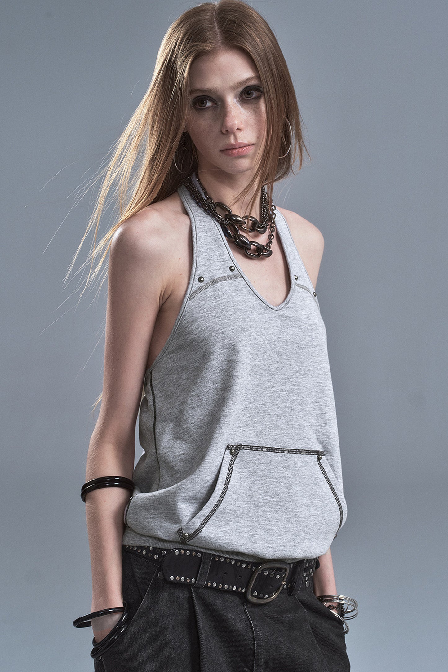 Halter Neck Color-Blocked Camisole