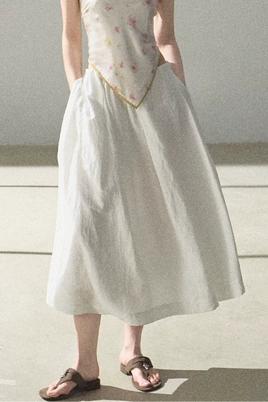 Lyocell Linen Texture A-Line Skirt