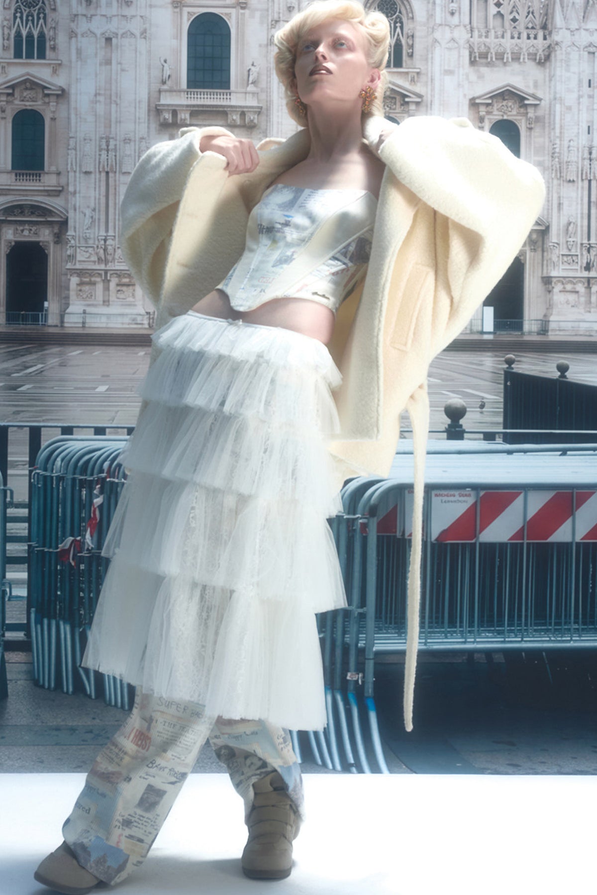 Lace Mid-Length Puffy Cake Skirt