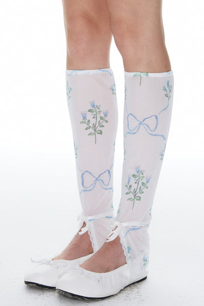 Bedruckte Netz-Spitzensocken