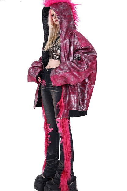 Pink Fur Jeans