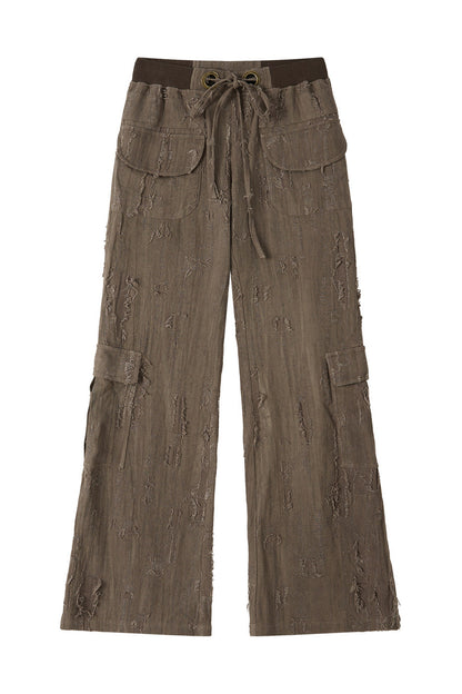 Light Ripped Straight Pants