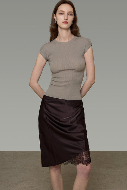 French Style Short Sleeve Knit Top