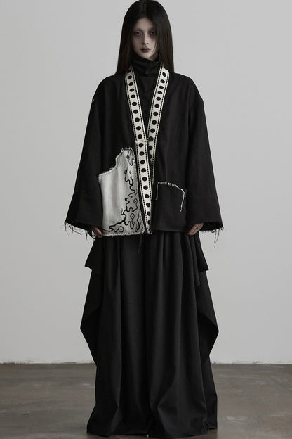 Loose Chinese Embroidered Cotton Linen Jacket
