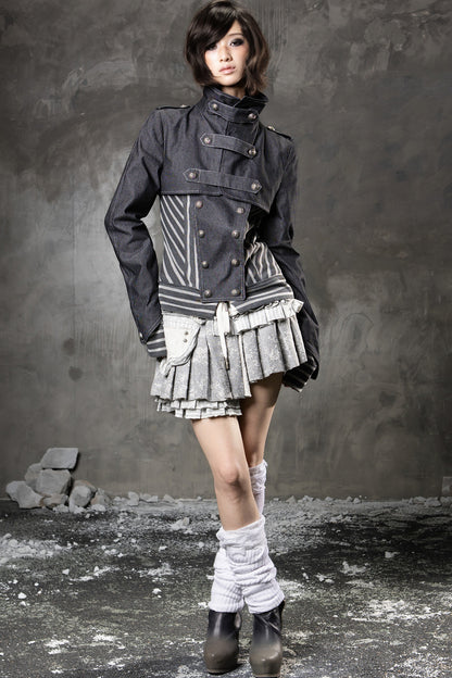 High-Waisted Multi-Layered Pleated Skirt