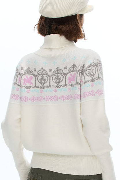 Batwing Sleeve Fair Isle Sweater