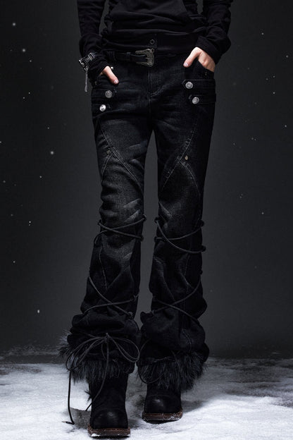 Punk Palace Lace-Up Flared Jeans