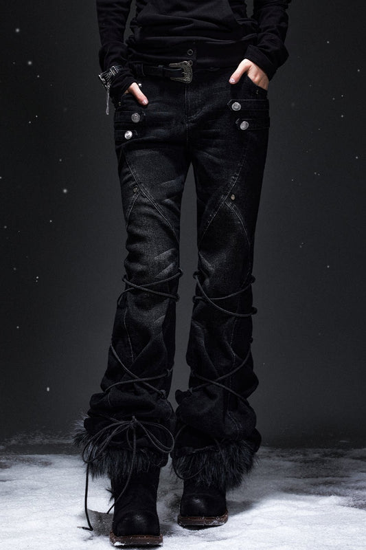 Punk Palace Lace-Up Flared Jeans
