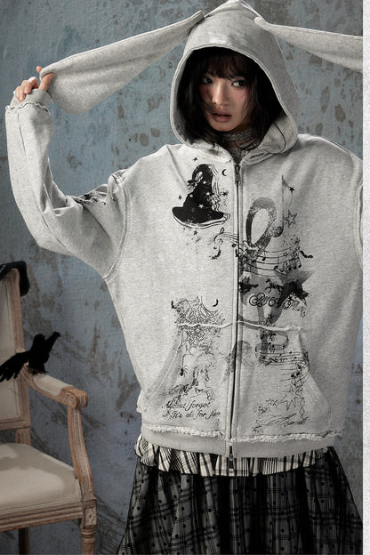 Witch Detachable Hood Zip-Up Hoodie