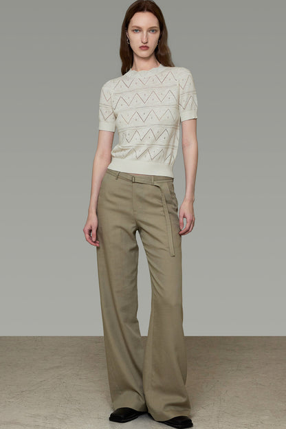 High-Waisted Casual Pants