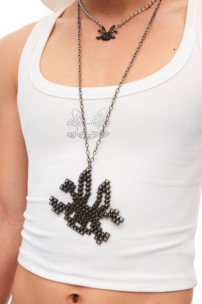 Rivet Rabbit Skull Necklace