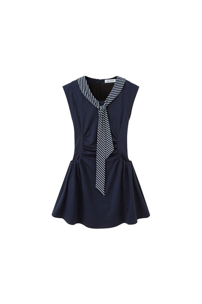V-Neck Flutter Sleeve Dress