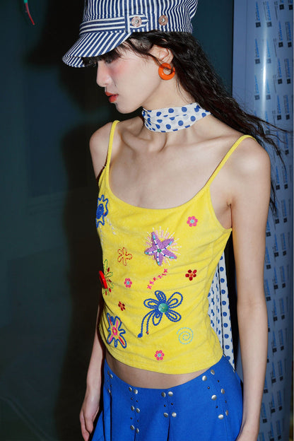 Colorful Rope Embroidery Camisole