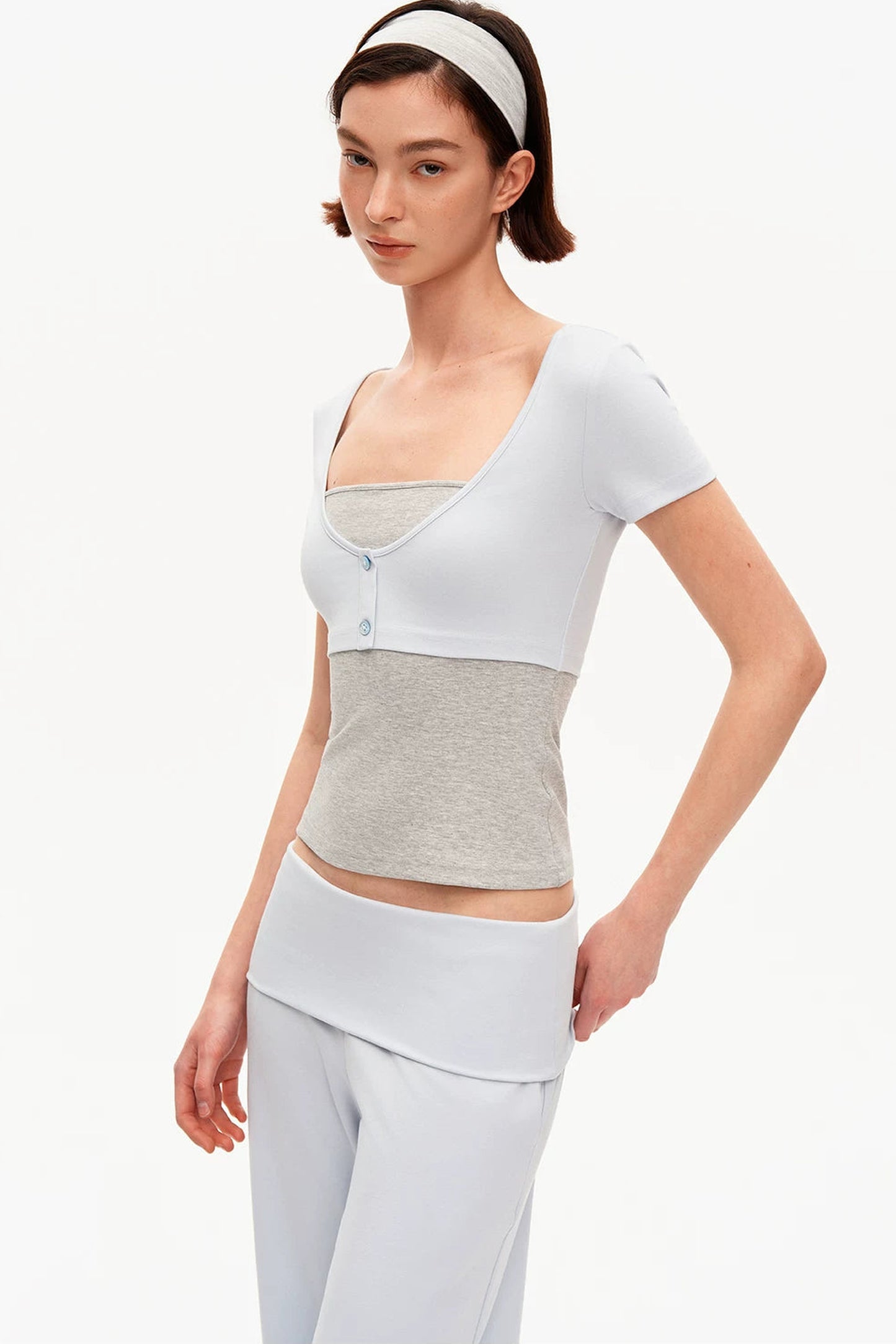 Color-Blocked High-Waisted Jogger Set-Up