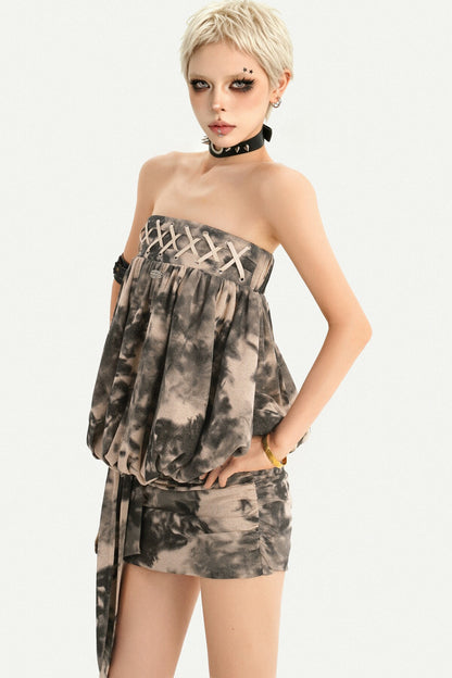 Tie-Dye Strapless Dress