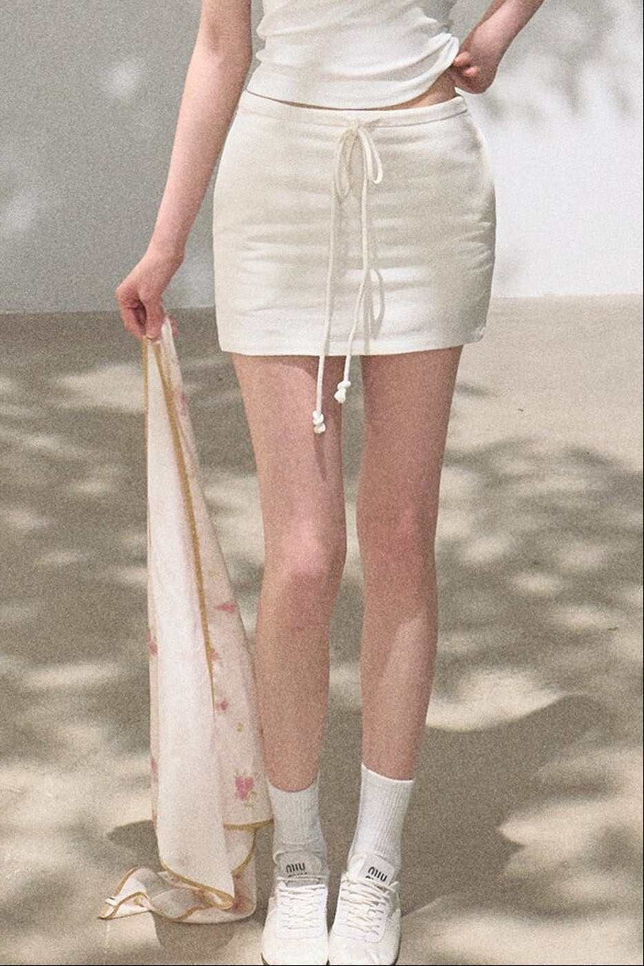 Bright Clouds Linen Skirt