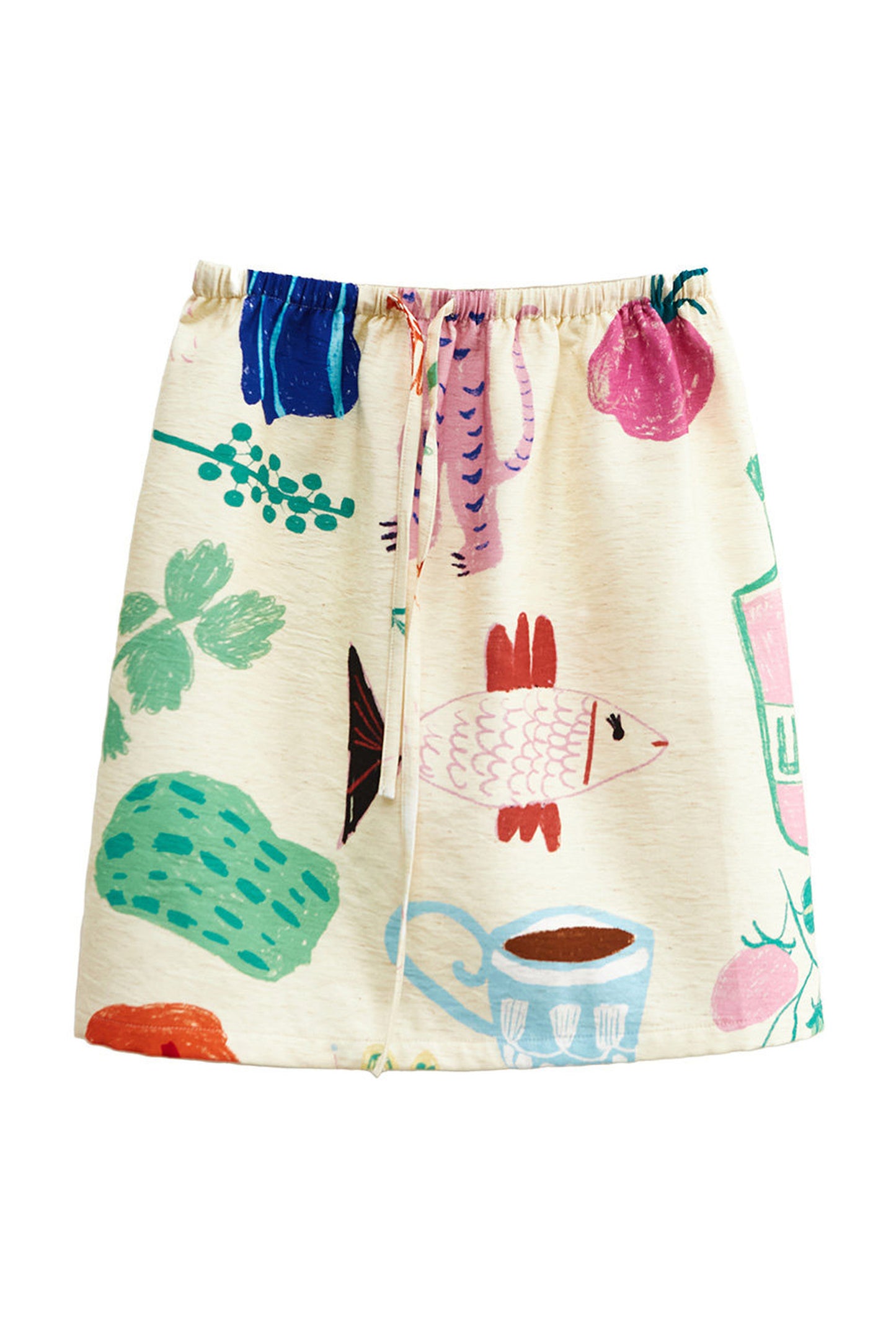 Long-Sleeve Fruit Vegetable Dog Print T-Shirt Set-Up