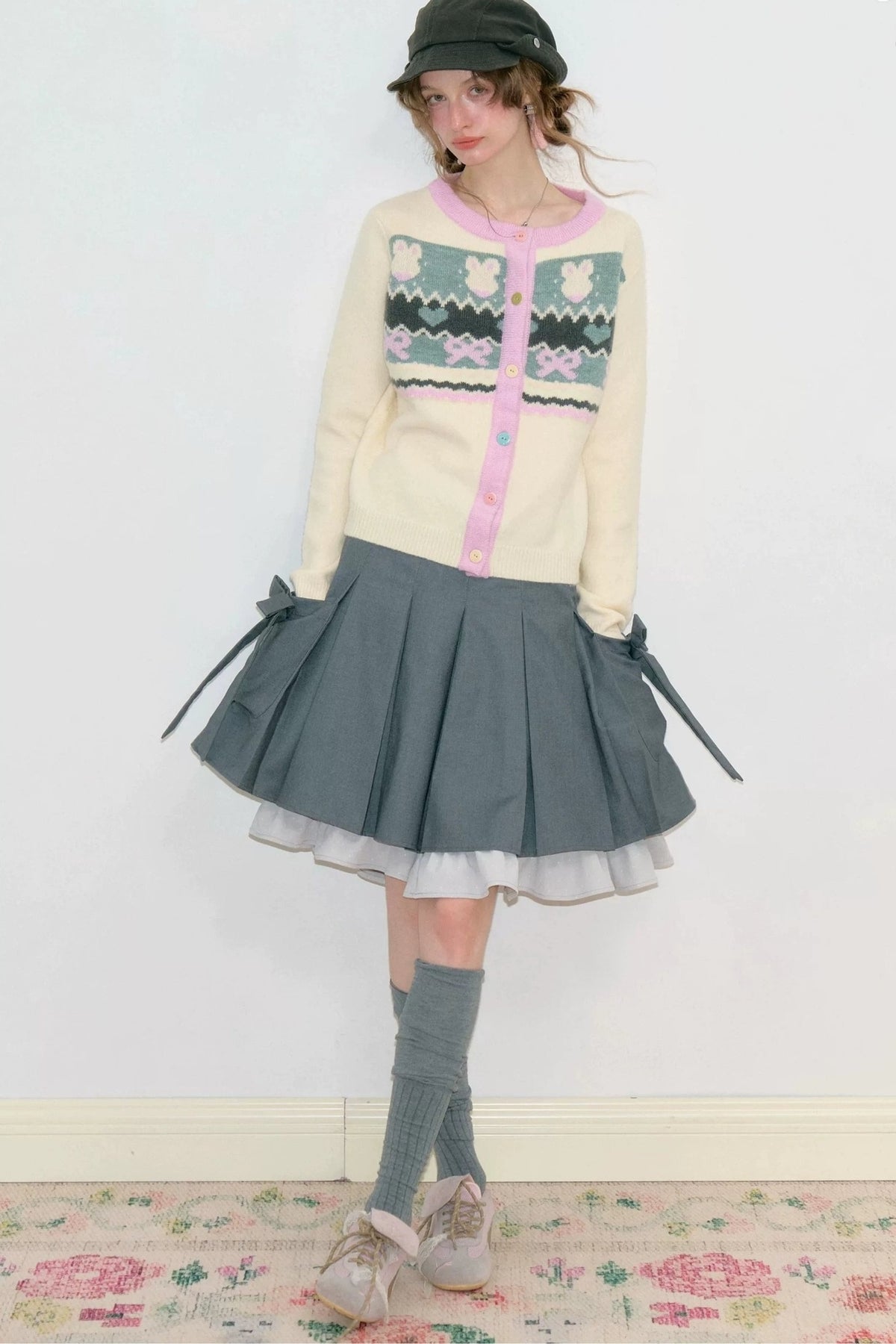 Fair Isle Bunny Knit Cardigan