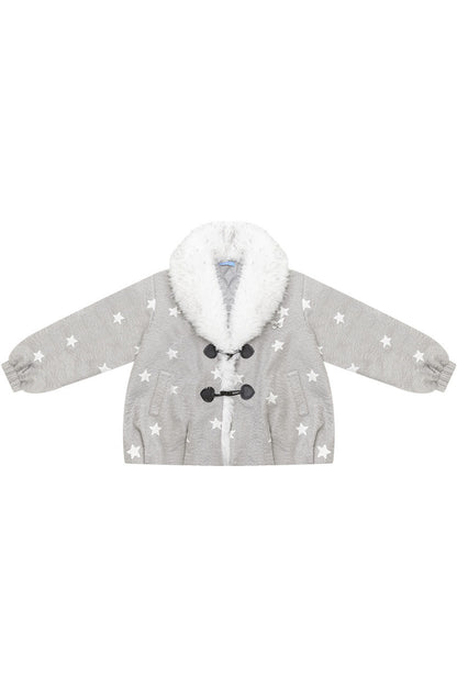 Giacca in peluche con colletto a pois a stella