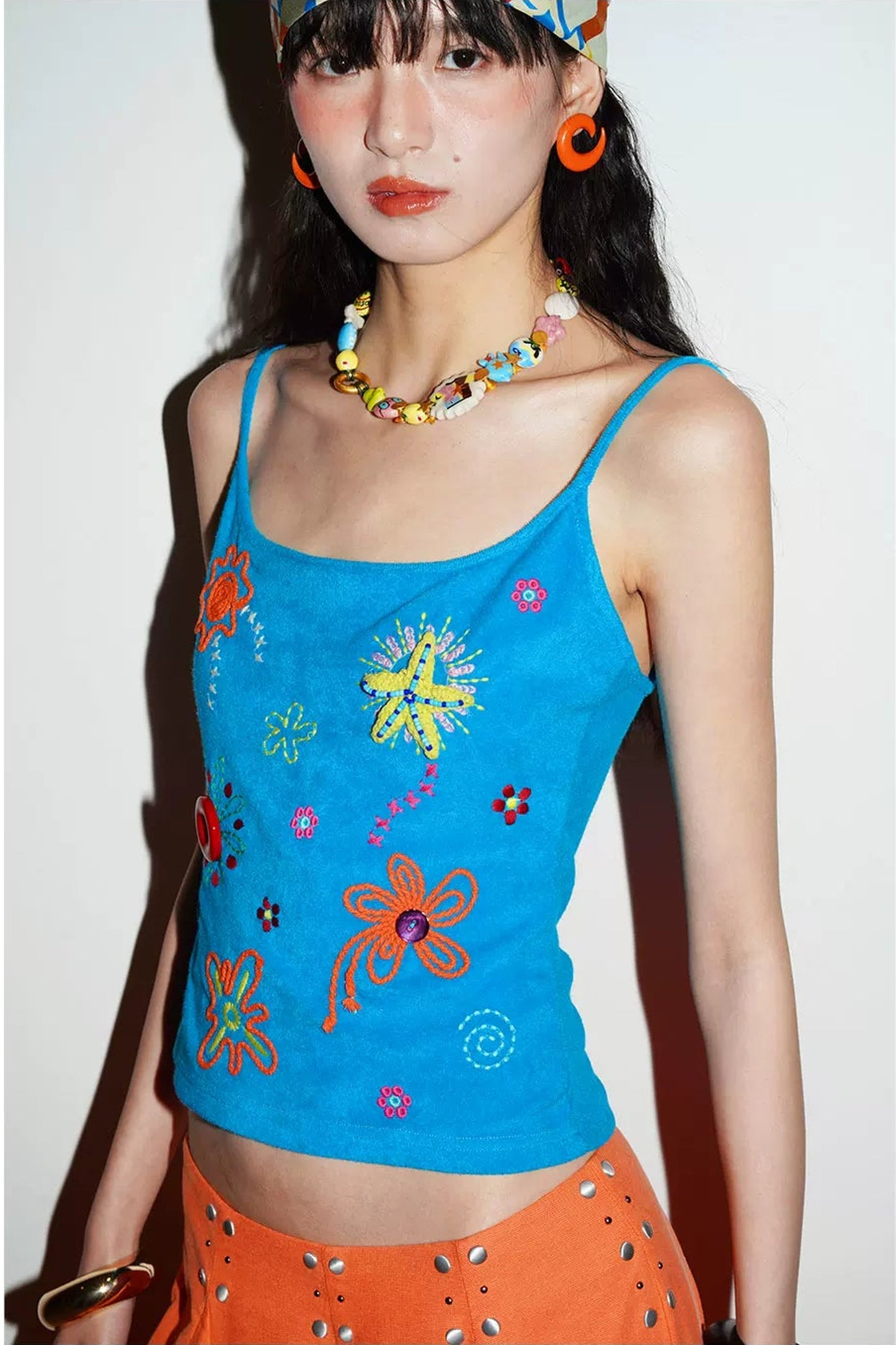 Colorful Rope Embroidery Camisole