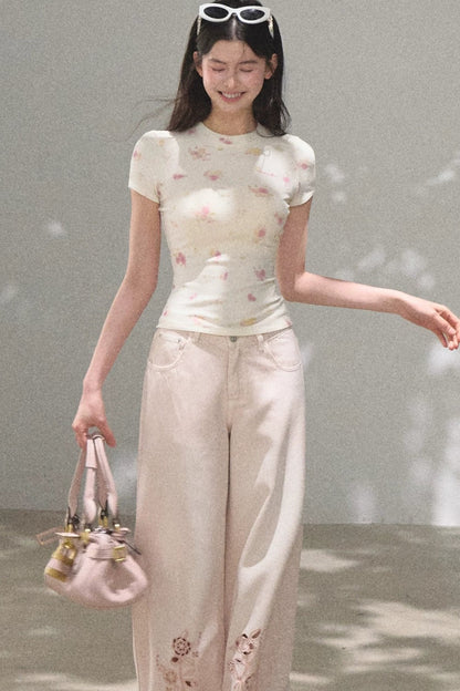 Printed Short Sleeve Top