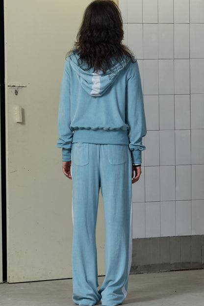 Velvet Texture Color-Block Sweatpants
