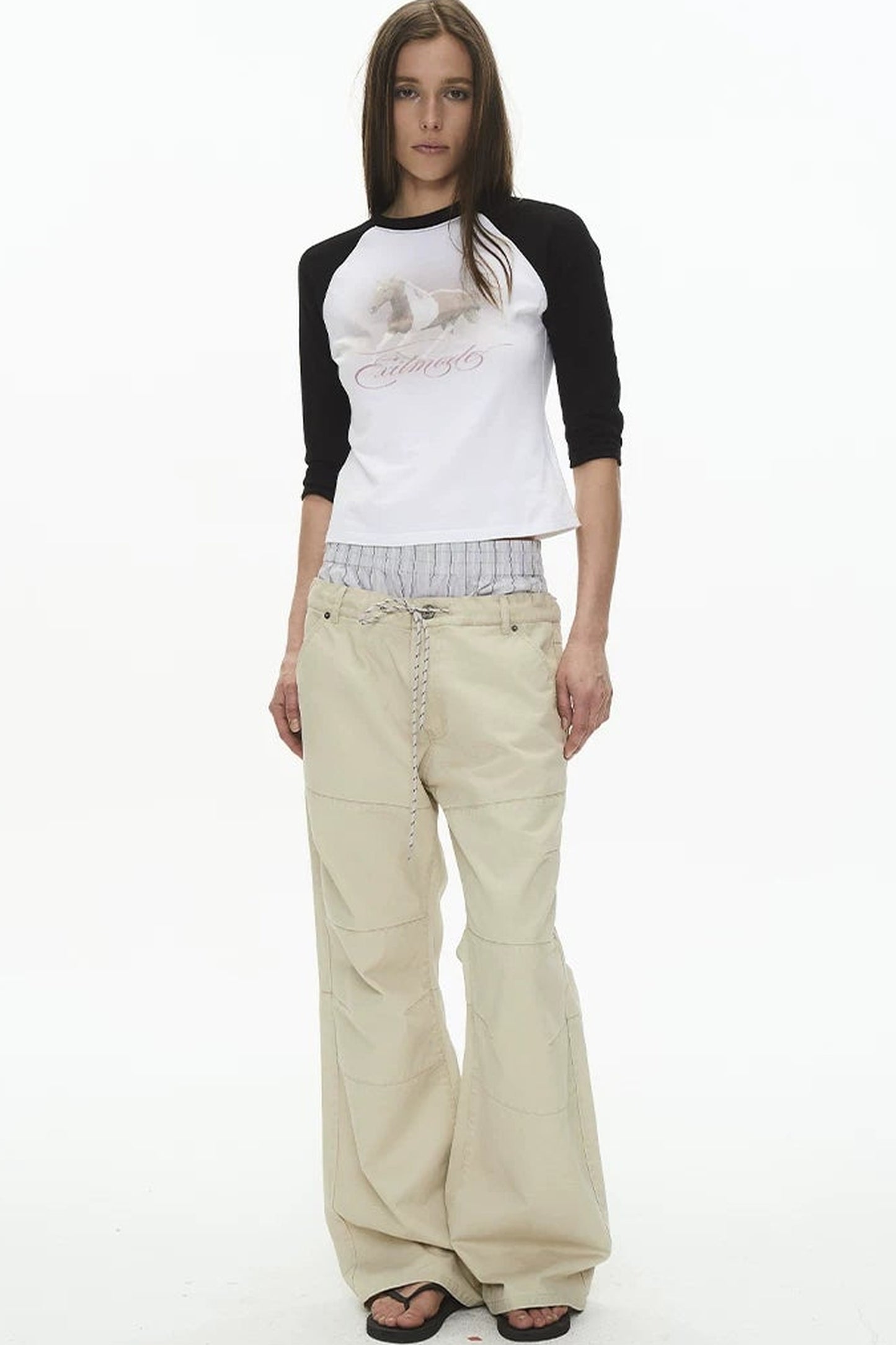 Retro Distressed Flared Pants