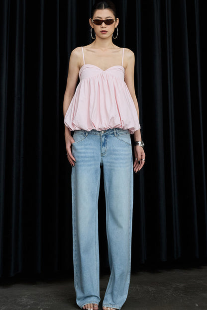Mist Pink Cotton Camisole Top