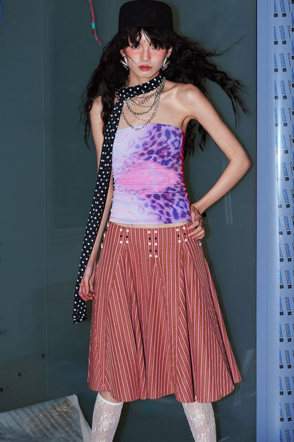 Retro Leopard Print Tube Top