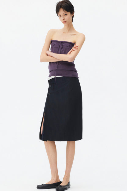 Wool Mohair Cable Knit Top
