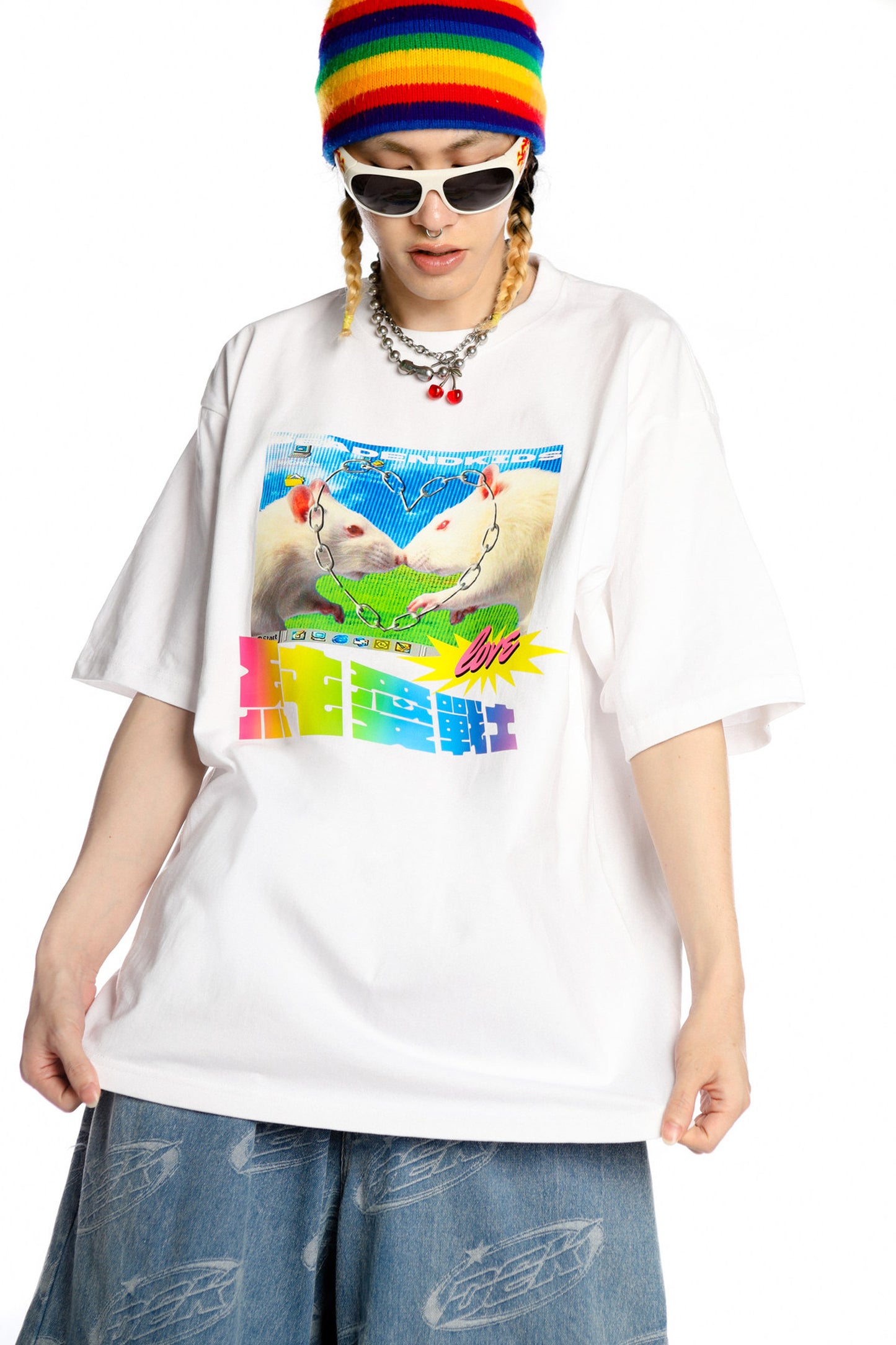 Pure Love Warrior lockere Subkultur-Bluse
