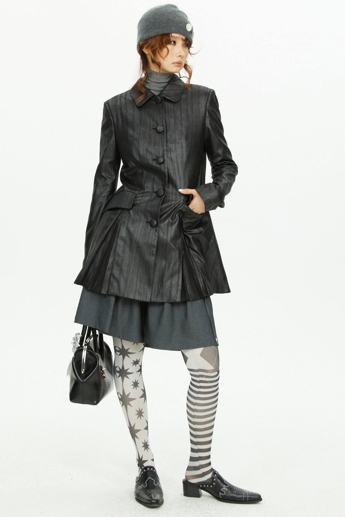 Brown A-Line Long Coat