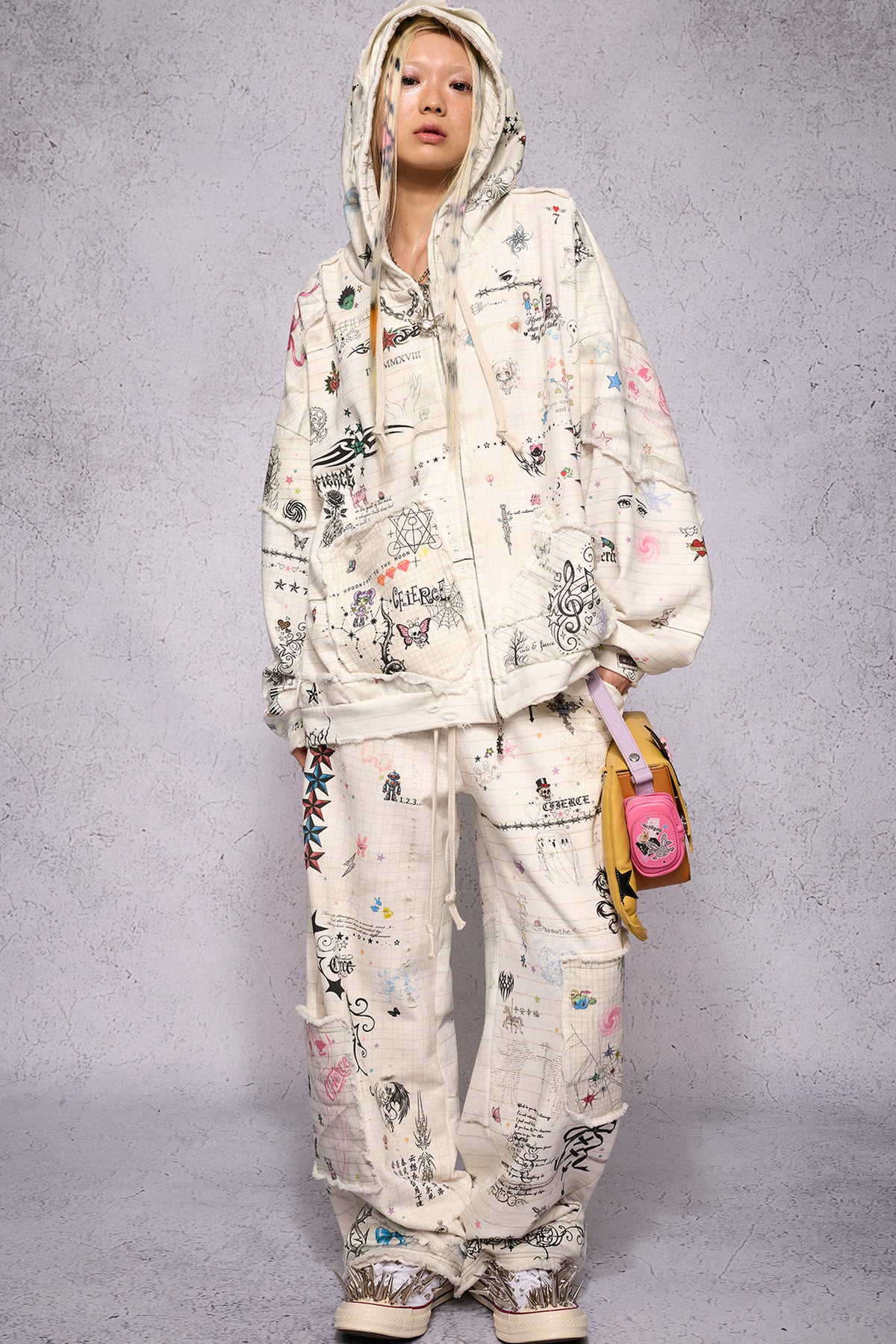 Torn Manuscript Fragmented Sweatpants