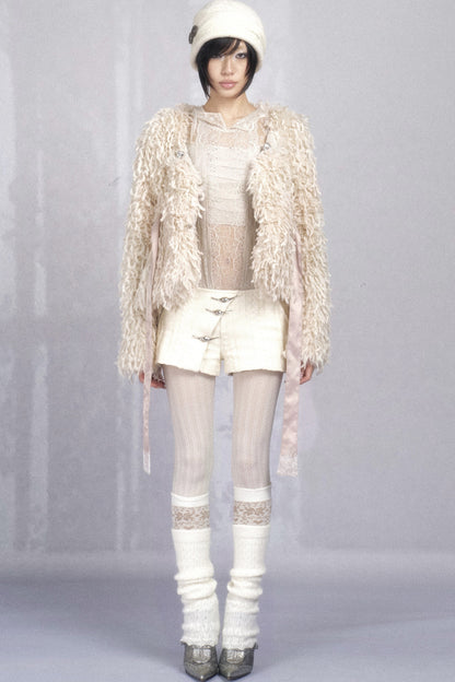 Hooded Lace Knit Patchwork Bodysuit