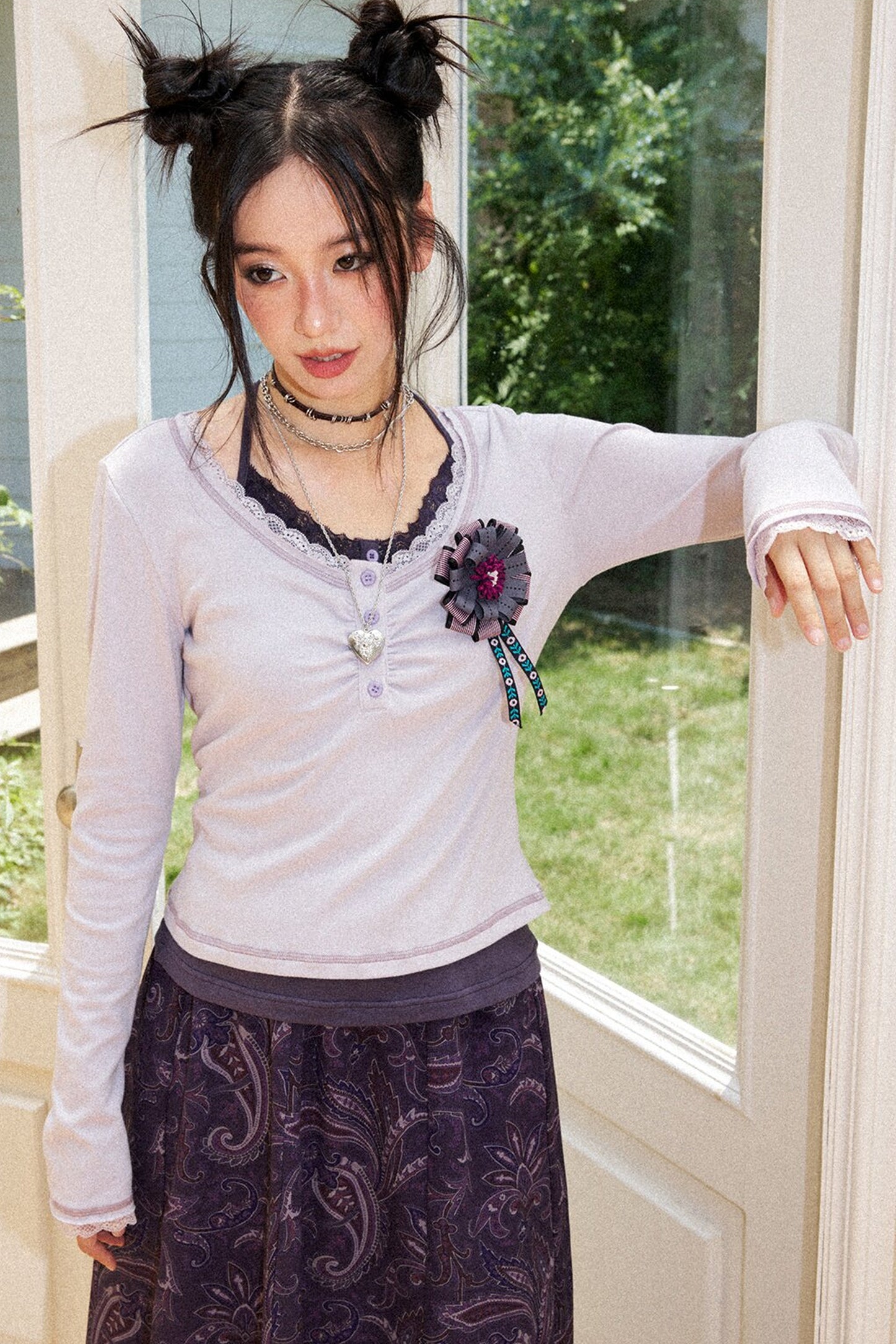 Slim Fit Short High-Stretch Knit T-Shirt Set-Up
