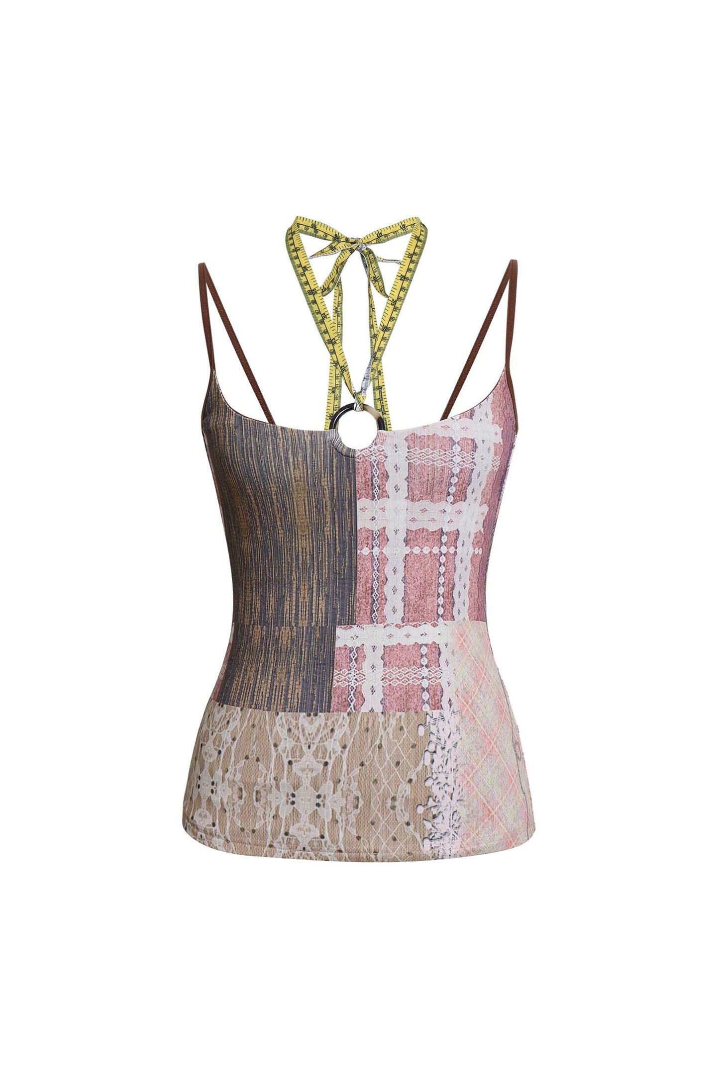 Retro Print Halter Camisole Top