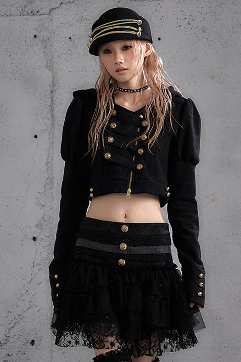 Lace Patchwork Pleated Multi-Layered Puffy Skirt
