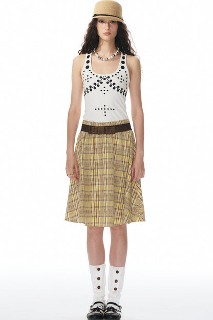 Polka Dot Knit Tank Top